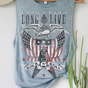 ROCK AND ROLL GRAPHIC TANK MED